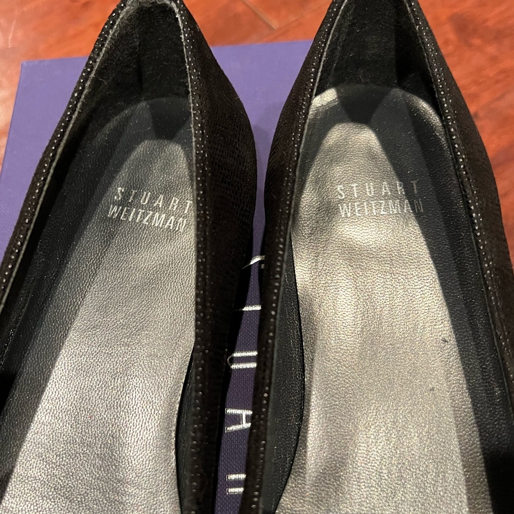 Nwt- Stuart Weitzman Black And Silver Flats - image 3
